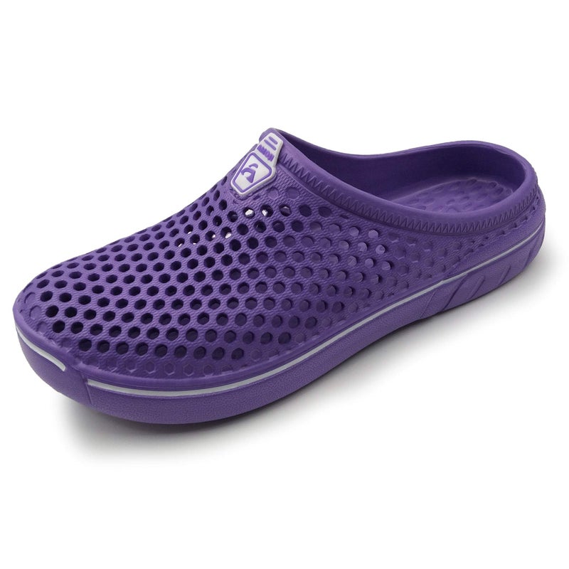 Amoji AM1761 Garden Clogs Shoes, Purple, 10 US Women/ 8.5 US M - Image 1